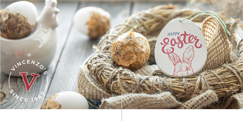 Eggs in a basket - Easter banner